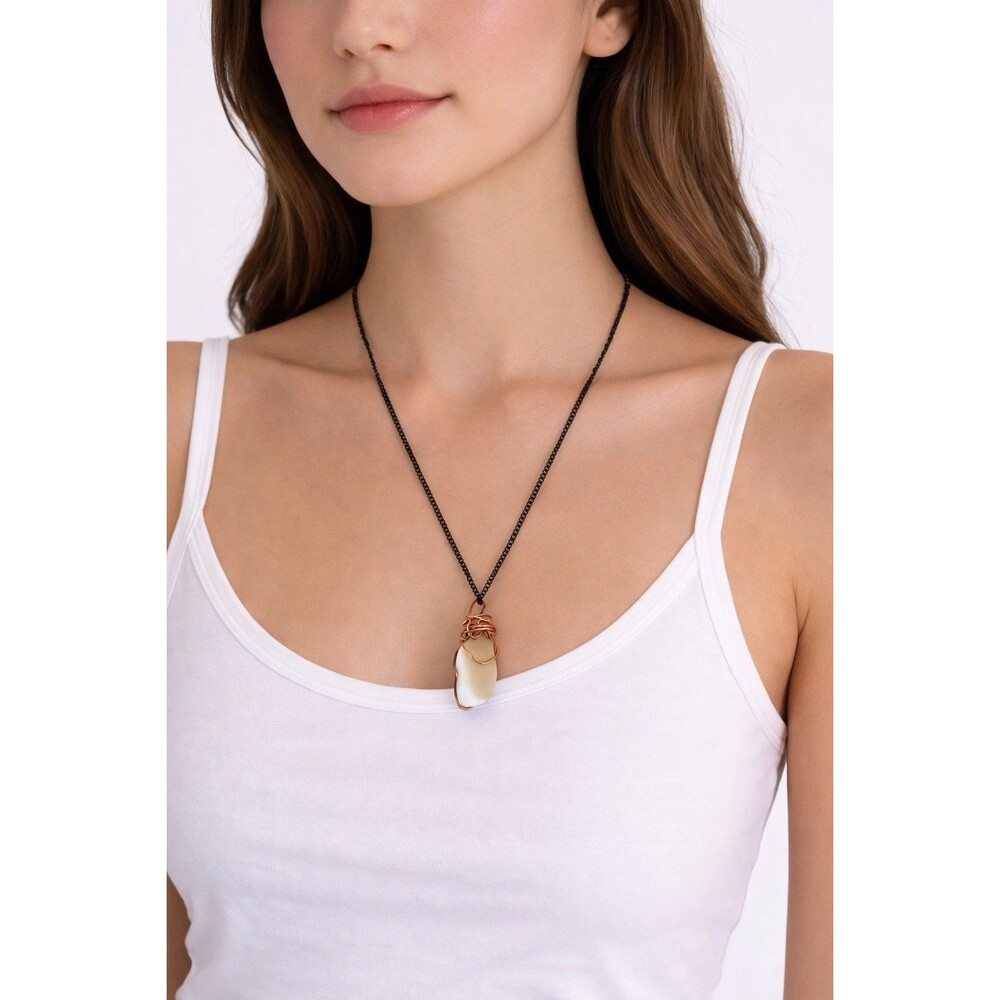 Carnelian Stone Rock wrapped Pendant